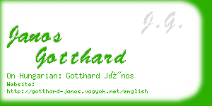 janos gotthard business card